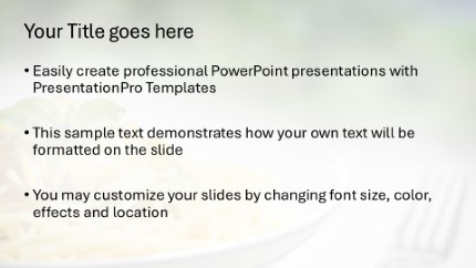 Pasta Bowl Widescreen PowerPoint Template text slide design
