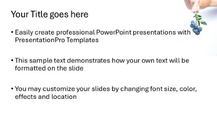 Picking Blueberries Widescreen PowerPoint Template text slide design