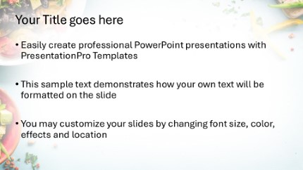 Table Foods Widescreen PowerPoint Template text slide design