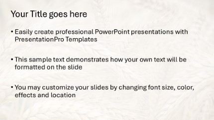 Wheat Field Widescreen PowerPoint Template text slide design