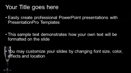 Pour The Champagne Widescreen PowerPoint Template text slide design