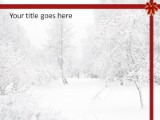 Winter Red Ribbon PowerPoint Template text slide design