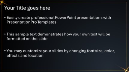 Dark Gold Starburst 10 Widescreen PowerPoint Template text slide design