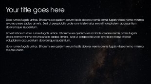 Milky Way Space Movement Widescreen PowerPoint Template text slide design