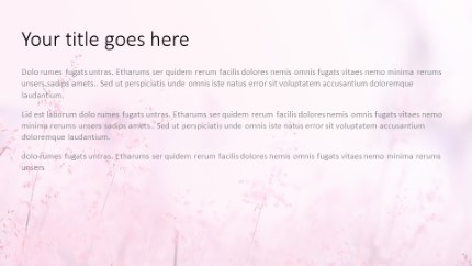 Field of Flowers Widescreen PowerPoint Template text slide design