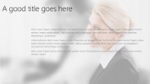 Blonde Woman Focus Widescreen PowerPoint Template text slide design