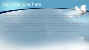 Dove In Flight Widescreen PowerPoint Template text slide design
