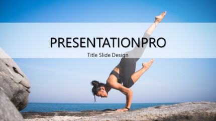 Beach Yoga Widescreen PowerPoint Template text slide design