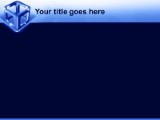 Metal Cube Blue PowerPoint Template text slide design