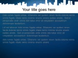 Downtown View Blue PowerPoint Template text slide design