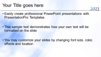 2023 Blue Line Widescreen PowerPoint Template text slide design