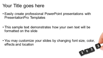 2023 Hand Blocks Widescreen PowerPoint Template text slide design