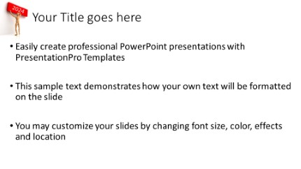 2024 Wooden Figure Sign Widescreen PowerPoint Template text slide design