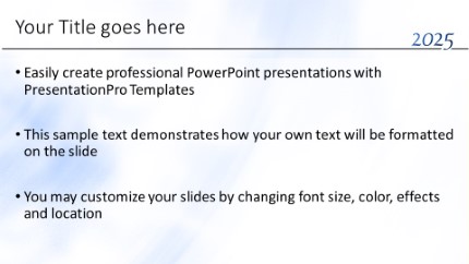 2025 Blue gradient Swooshes Widescreen PowerPoint Template text slide design