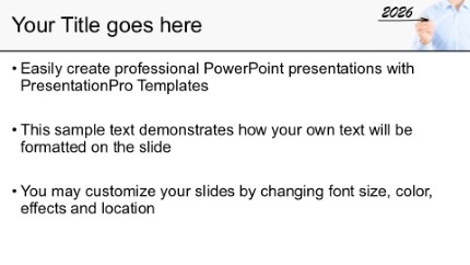 2026 Arrow Widescreen PowerPoint Template text slide design