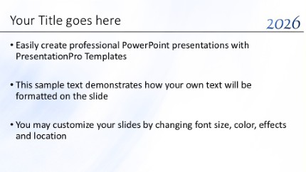 2026 Light Blue Gradient PowerPoint Template text slide design