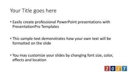 2027 Annual Report White Widescreen PowerPoint Template text slide design