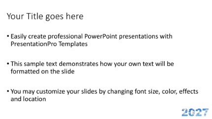 2027 Cloud Fill Widescreen PowerPoint Template text slide design