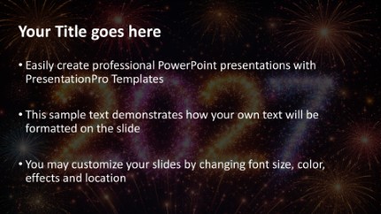 2027 Fireworks Widescreen PowerPoint Template text slide design