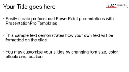 2027 Loading Widescreen PowerPoint Template text slide design