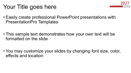 2027 Red Loading Widescreen PowerPoint Template text slide design