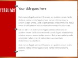 February Red PowerPoint Template text slide design