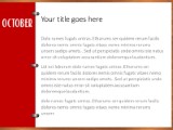 October Red PowerPoint Template text slide design