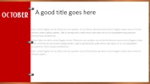 October Red Widescreen PowerPoint Template text slide design