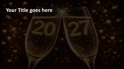 2027 Cheers Widescreen PowerPoint Template text slide design