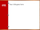 April Red PowerPoint Template text slide design