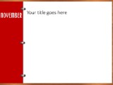 November Red PowerPoint Template text slide design