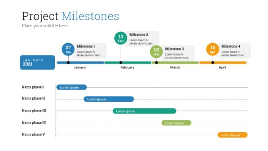 Milestones 4 PowerPoint Infographic pptx design