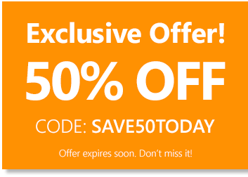 use code save50today to save 50% off your entire order!